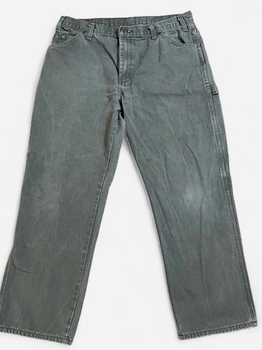 Dickies Men's Straight Work Jeans in Faded Gray-Green